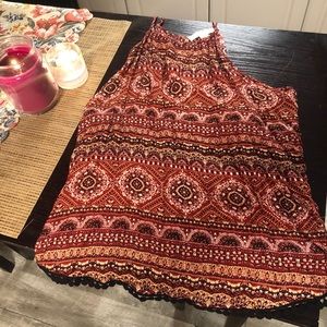 Red & black tribal pattern tank top